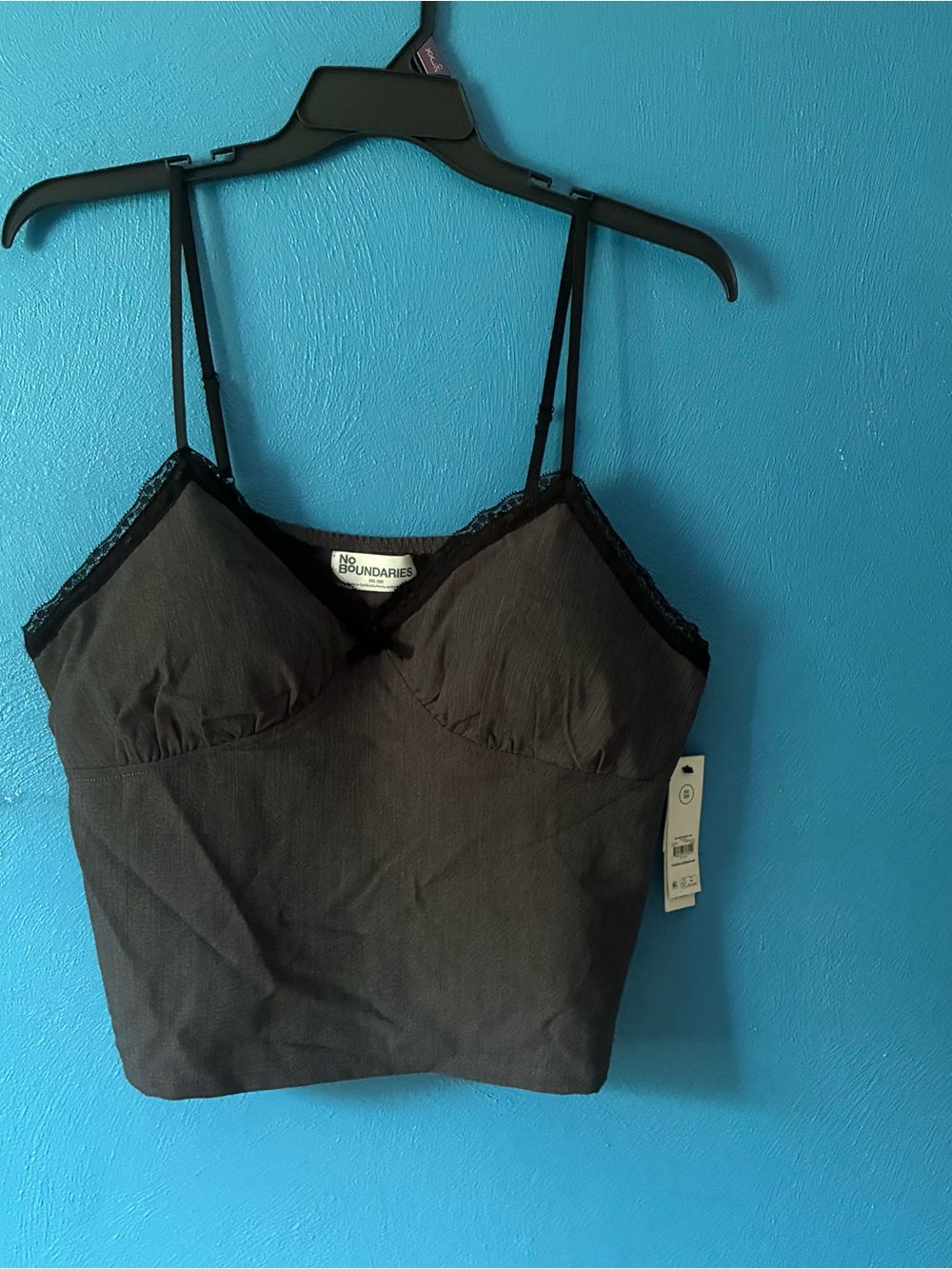 No Boundaries Black Lace-Trim Cami